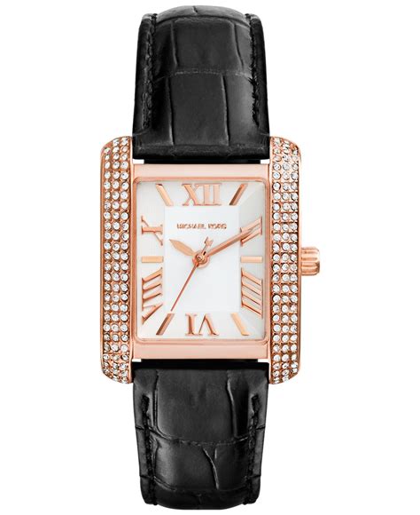 michael kors black stamped croc petite emery watch price|michael kors emery pave.